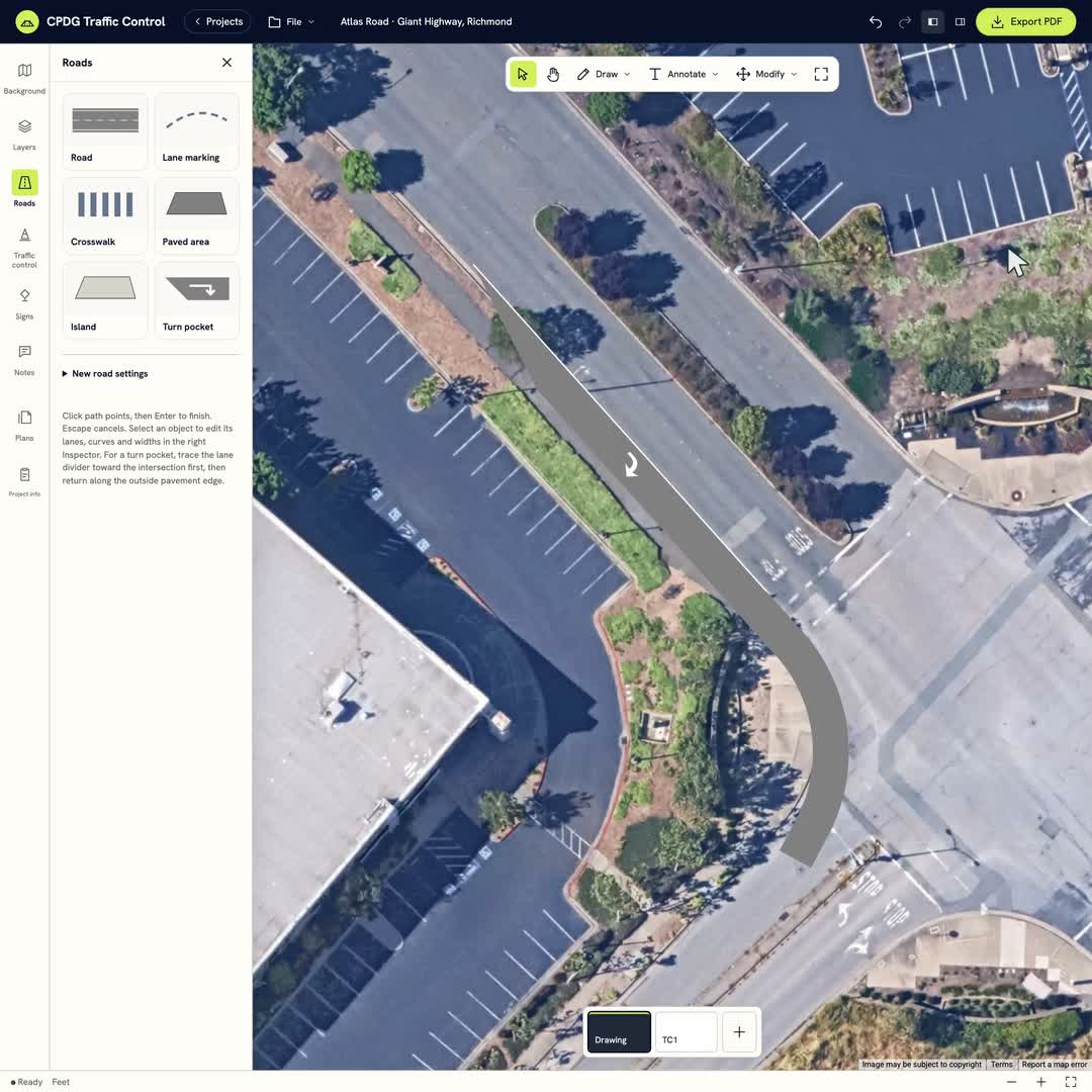 Finished traffic control plan example